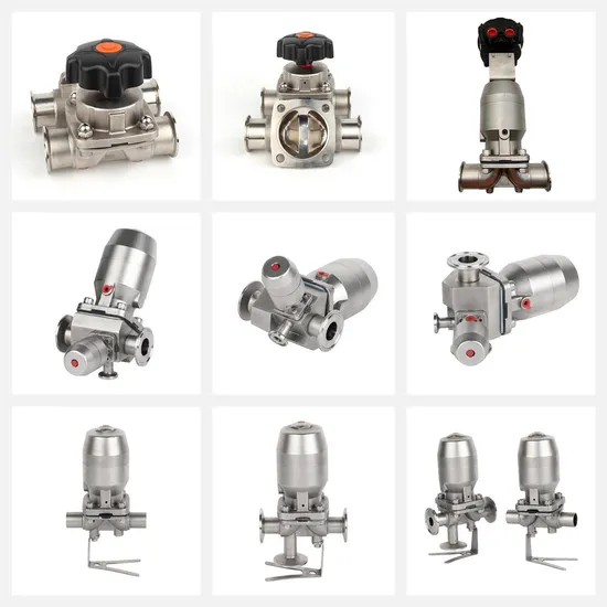 Valvola a membrana pneumatica in acciaio inossidabile SS316L con attuatore in plastica